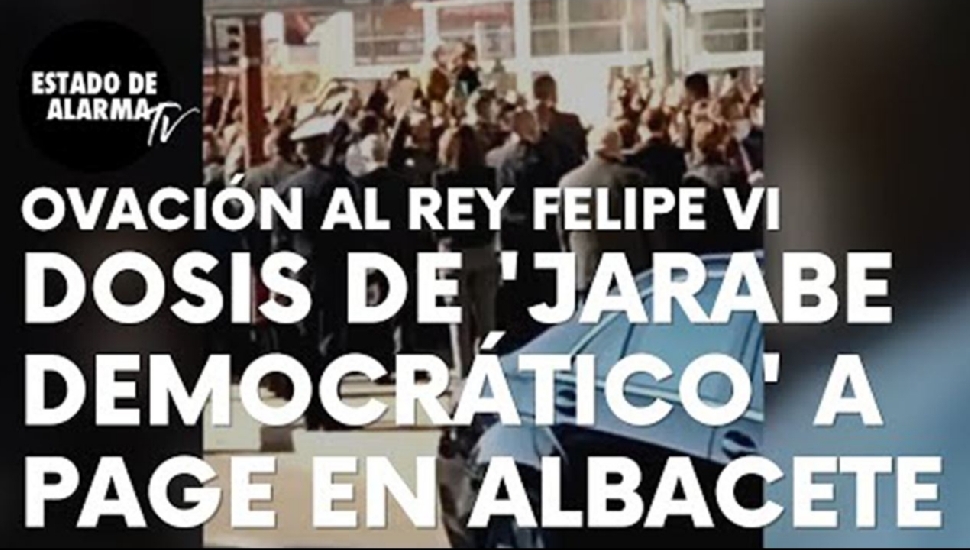 Image del Video: Dosis de `Jarabe democrático´ a Page en Albacete por no pedir la dimisión de Garzón y ovación al Rey